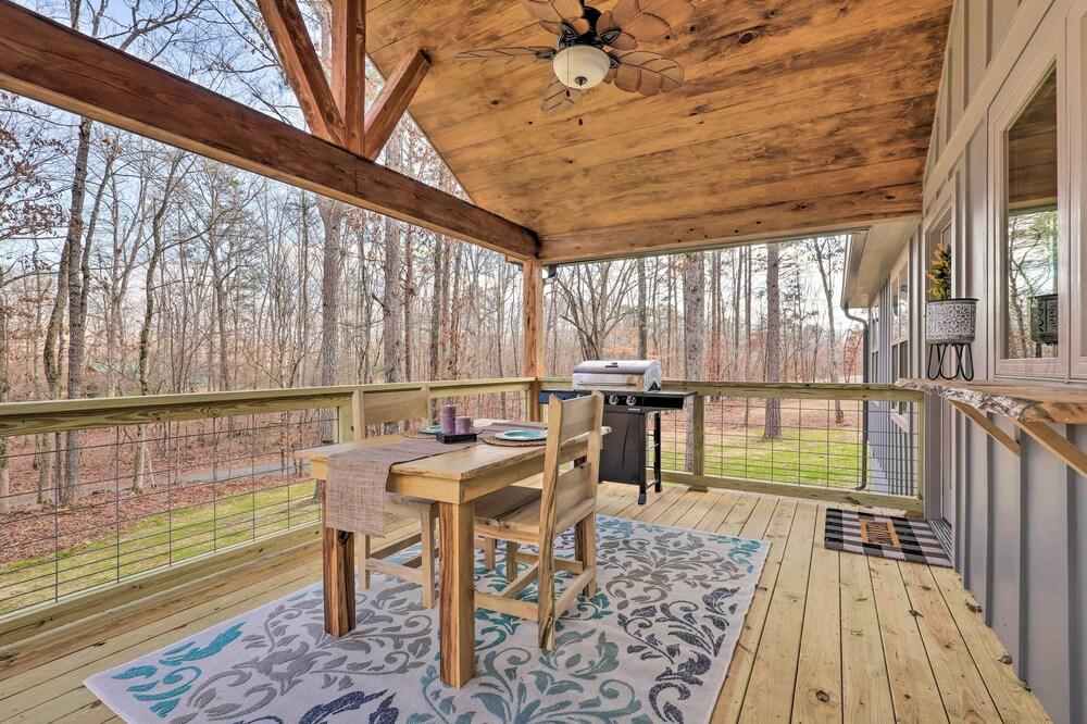 Creek-view Getaway w/ Deck, Yard, & Fire Pit!