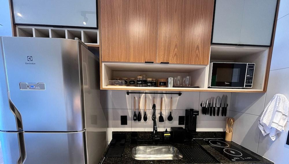 Flat luxo com varanda gourmet no Makia