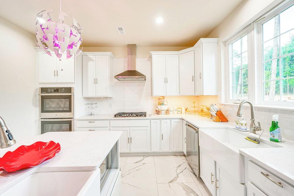 Deck & Yard: Spacious Poconos Home