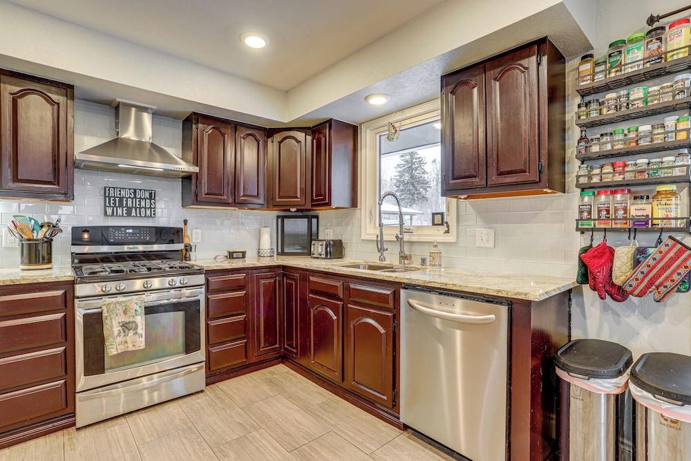 Theater Room + Fire Pit: Anchorage Family Retreat