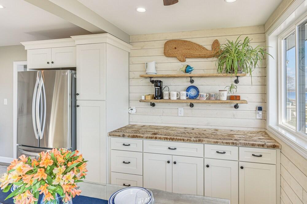 Dock, Sunrise View: Waterfront Home on Mt Hope Bay