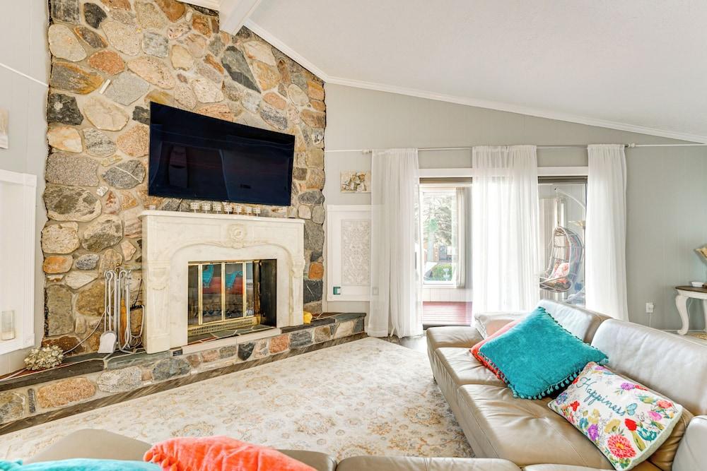 Private Beach & Sauna: Lakefront Deckerville Home!