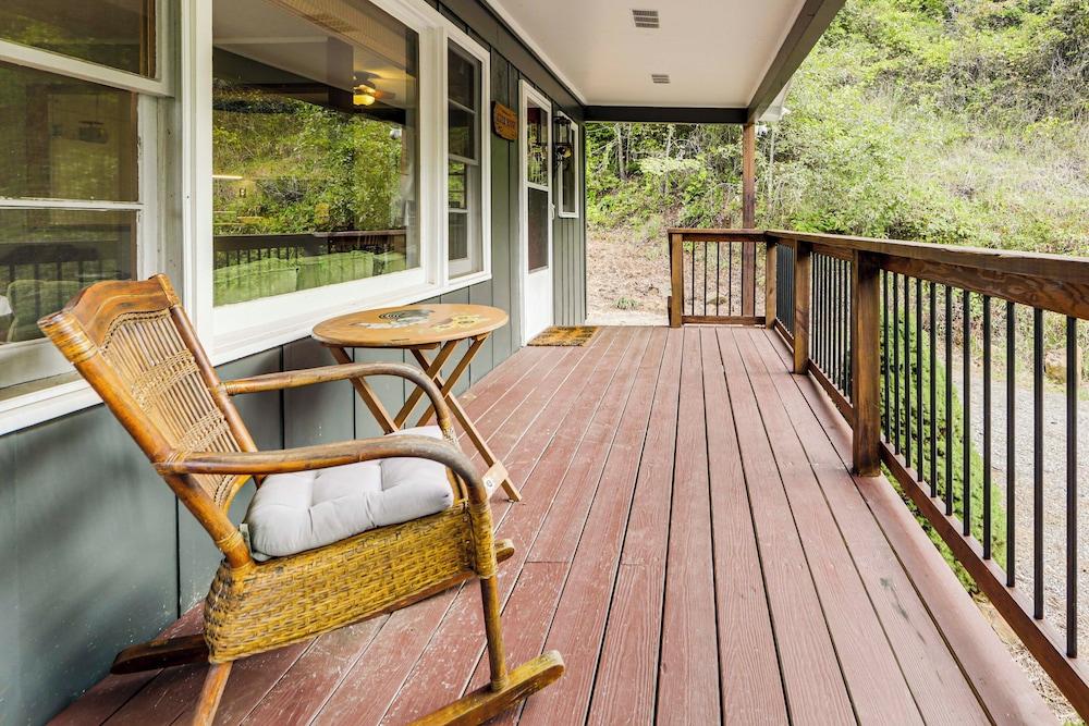 Deck + Fire Pit: Riverfront Sylva Getaway!