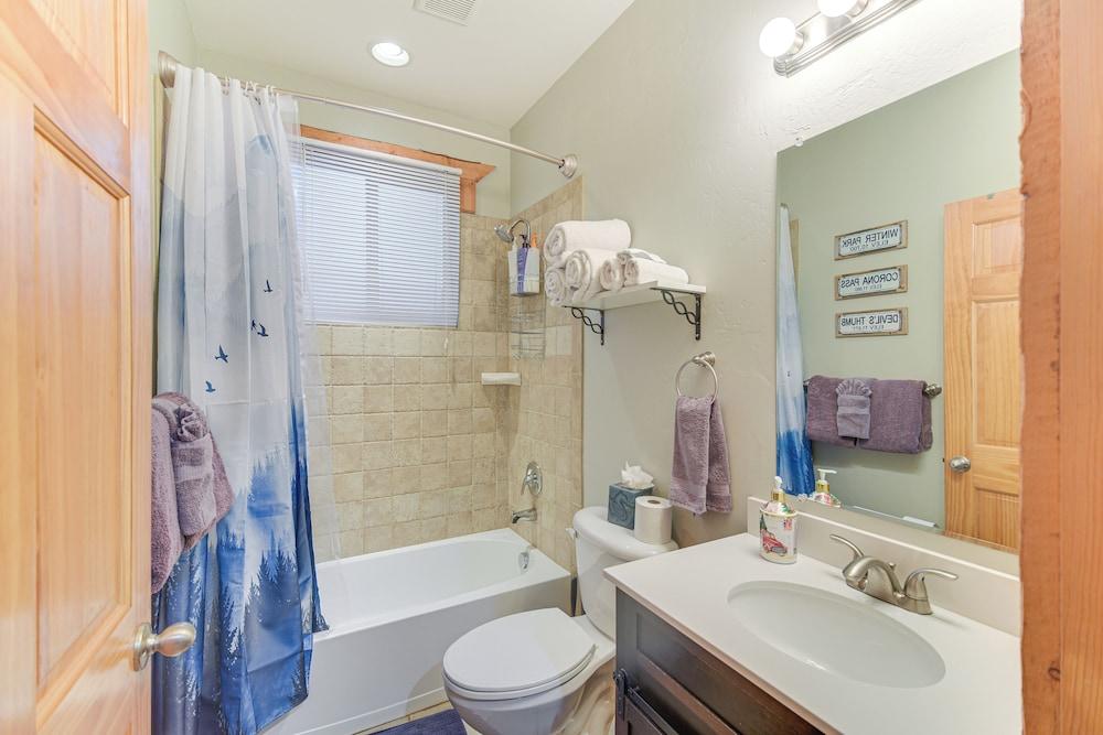 Patio & Mountain Views: Central Grand Lake Condo!